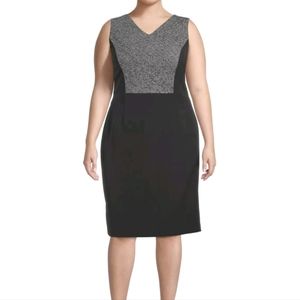 Kasper Grey Black Block Dress